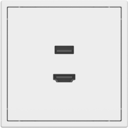 Tile Series HDMI and USB Outlet 2.1 - Ivory White