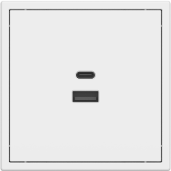 Tile Series USB and Type-C Outlet 2.1 - Ivory White