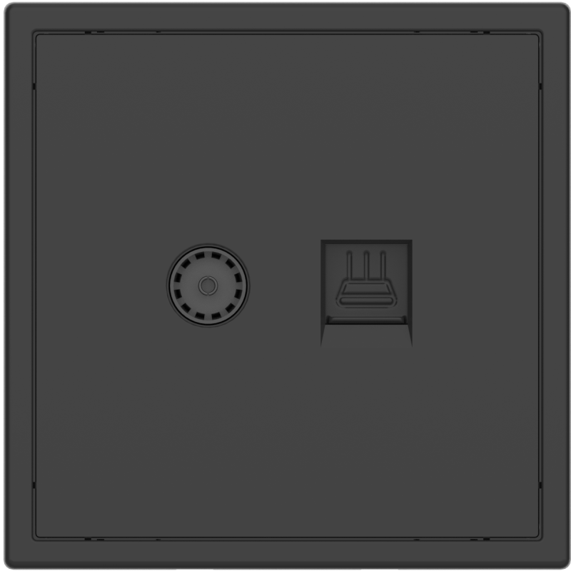 Tile Series 1 Port Cable TV Ethernet Wall Outlet 2.1 - Ash Gray