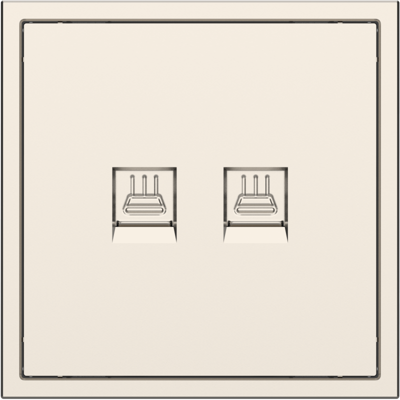 Tile Series 2 Port Ethernet Wall Outlet 2.1 - Champagne Gold