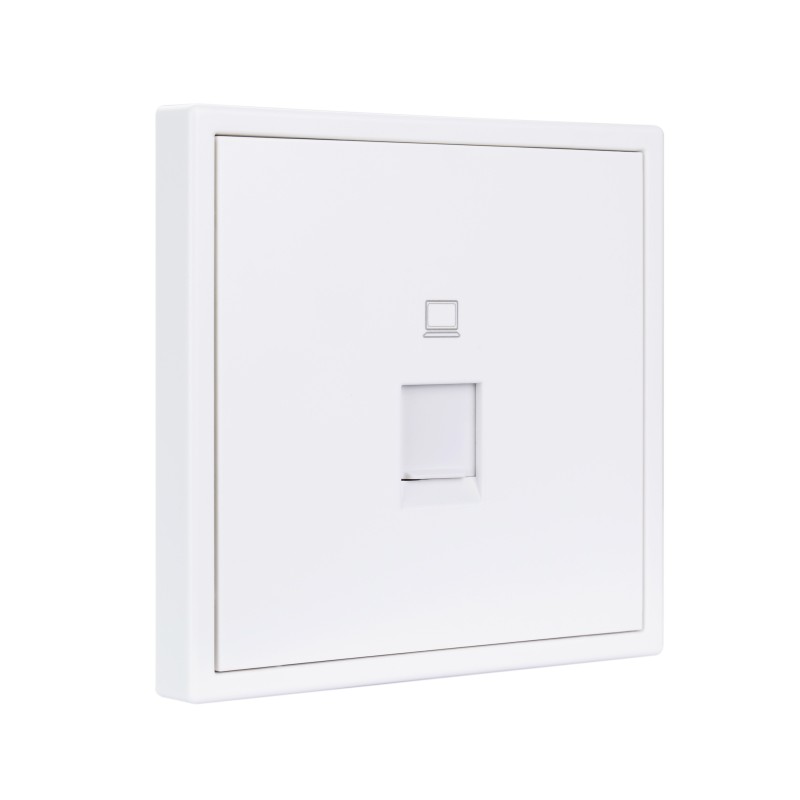 Tile Series 1 Port Ethernet Wall Outlet 2.1 - Ivory White