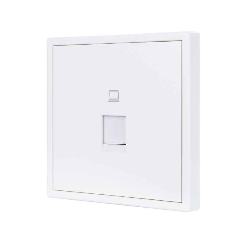 Tile Series 1 Port Ethernet Wall Outlet 2.1 - Ivory White