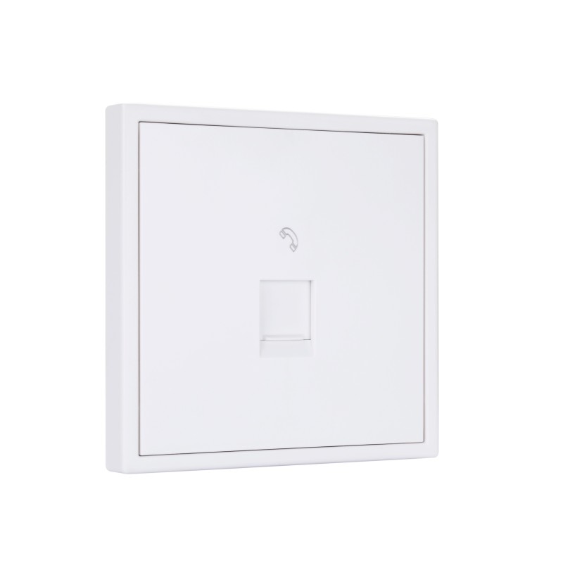 Tile Series 1 Port Telephone Wall Jack 2.1 - Ivory White
