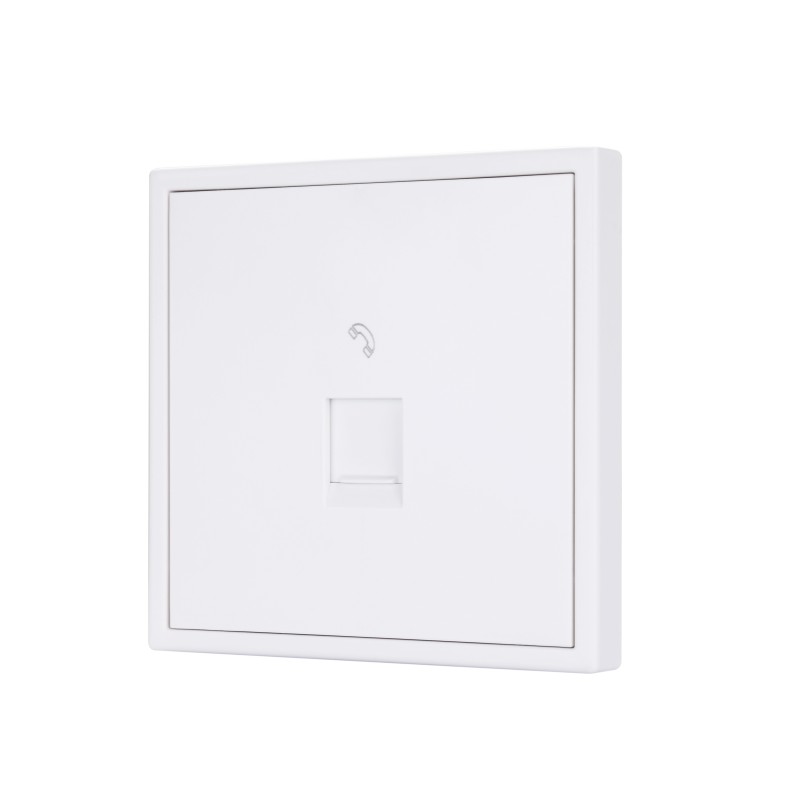 Tile Series 1 Port Telephone Wall Jack 2.1 - Ivory White