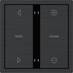 Xelent Series 4 button smart panel Brushed Aluminum - Black