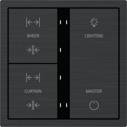 Xelent Series 6 button smart panel Brushed Aluminum - Black