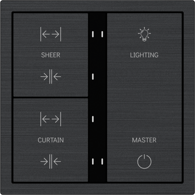 Xelent Series 6 button smart panel Brushed Aluminum - Black