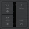 Xelent Series 6 button smart panel Brushed Aluminum - Black