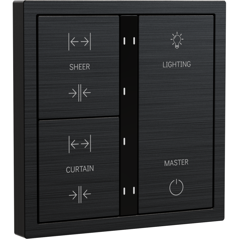 Xelent Series 6 button smart panel Brushed Aluminum - Black