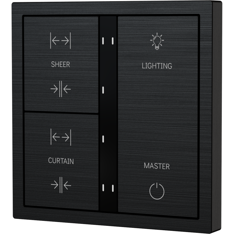 Xelent Series 6 button smart panel Brushed Aluminum - Black