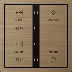 Xelent Series 6 button smart panel Brushed Aluminum - Brass