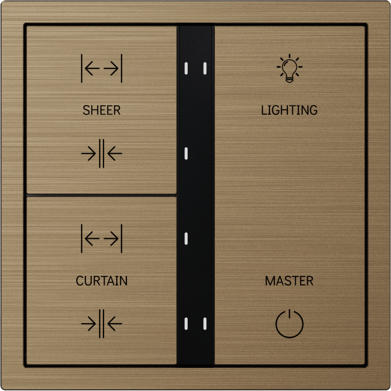 Xelent Series 6 button smart panel Brushed Aluminum - Brass