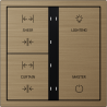 Xelent Series 6 button smart panel Brushed Aluminum - Brass