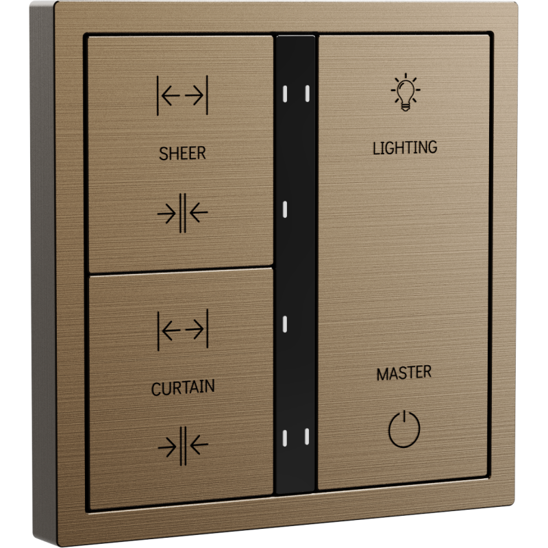 Xelent Series 6 button smart panel Brushed Aluminum - Brass