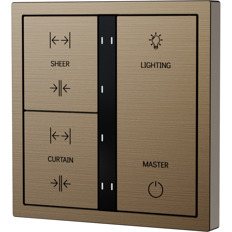 Xelent Series 6 button smart panel Brushed Aluminum - Brass