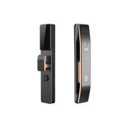 Face Recognition Smart Door Lock  With Security Camera Monitor， with  standard lock body  (gold)