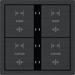 Xelent Series 8 button smart panel Brushed Aluminum - Black