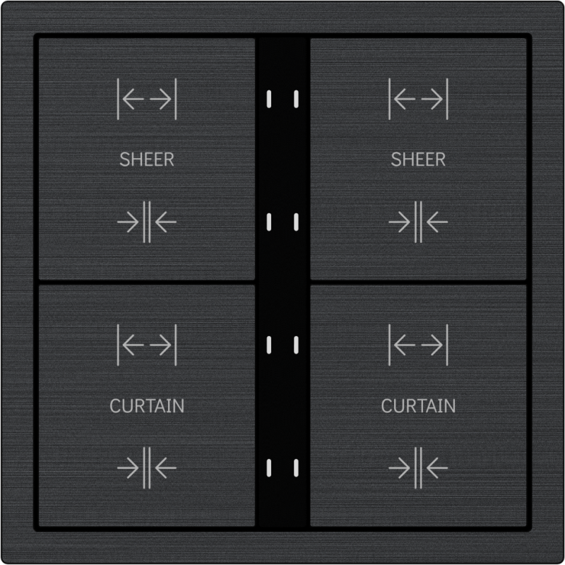 Xelent Series 8 button smart panel Brushed Aluminum - Black