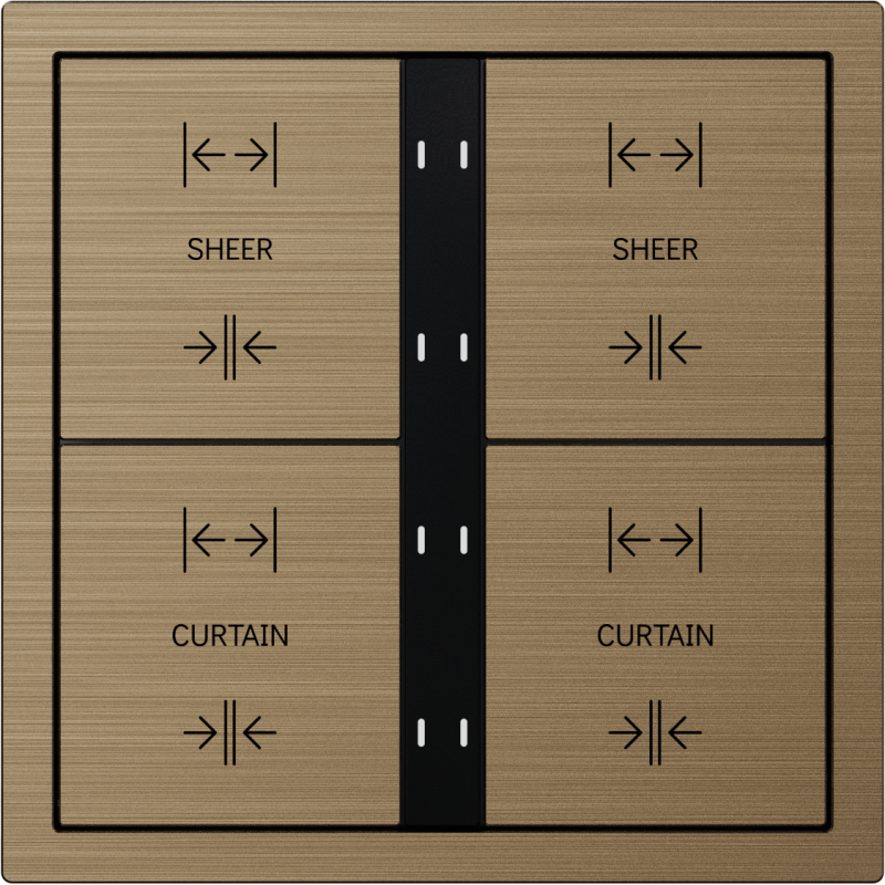 Xelent Series 8 button smart panel Brushed Aluminum - Brass