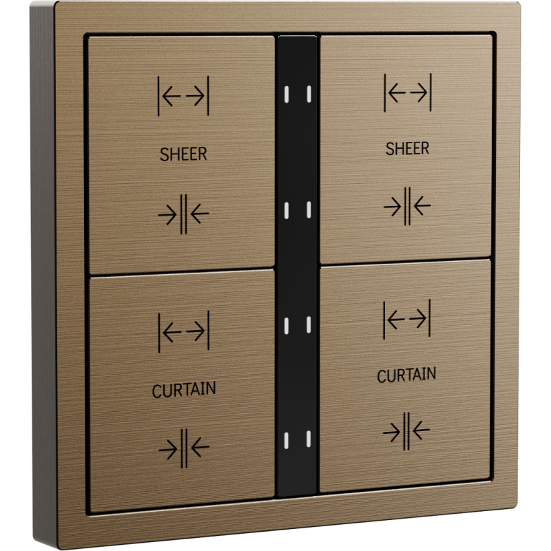 Xelent Series 8 button smart panel Brushed Aluminum - Brass