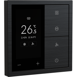 Xelent Series Thermostat Panel Brushed Aluminum - Black