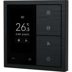 Xelent Series Thermostat Panel Brushed Aluminum - Black