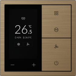 Xelent Series Thermostat Panel Brushed Aluminum - Brass