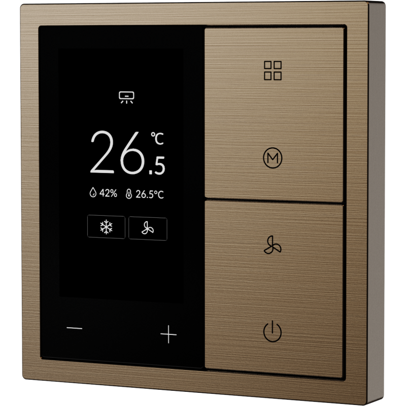 Xelent Series Thermostat Panel Brushed Aluminum - Brass