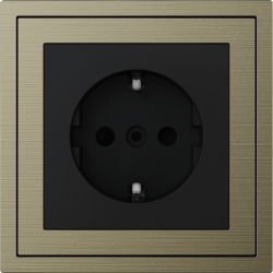 Xelent Series EU Socket Brushed Aluminium - Antique Bronze