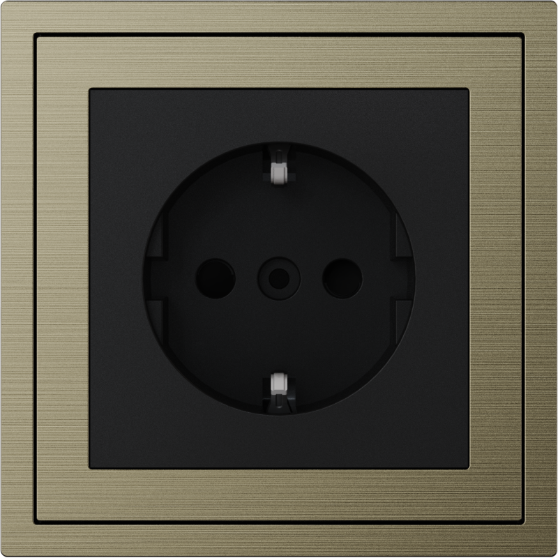 Xelent Series EU Socket Brushed Aluminium - Antique Bronze