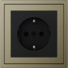 Xelent Series EU Socket Brushed Aluminium - Antique Bronze