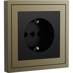 Xelent Series EU Socket Brushed Aluminium - Antique Bronze