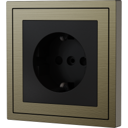 Xelent Series EU Socket Brushed Aluminium - Antique Bronze