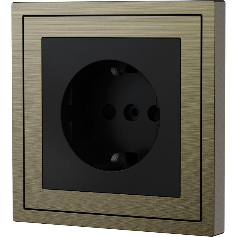 Xelent Series EU Socket Brushed Aluminium - Antique Bronze