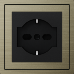 Xelent Series Italy Socket Brushed Aluminium - Antique Bronze