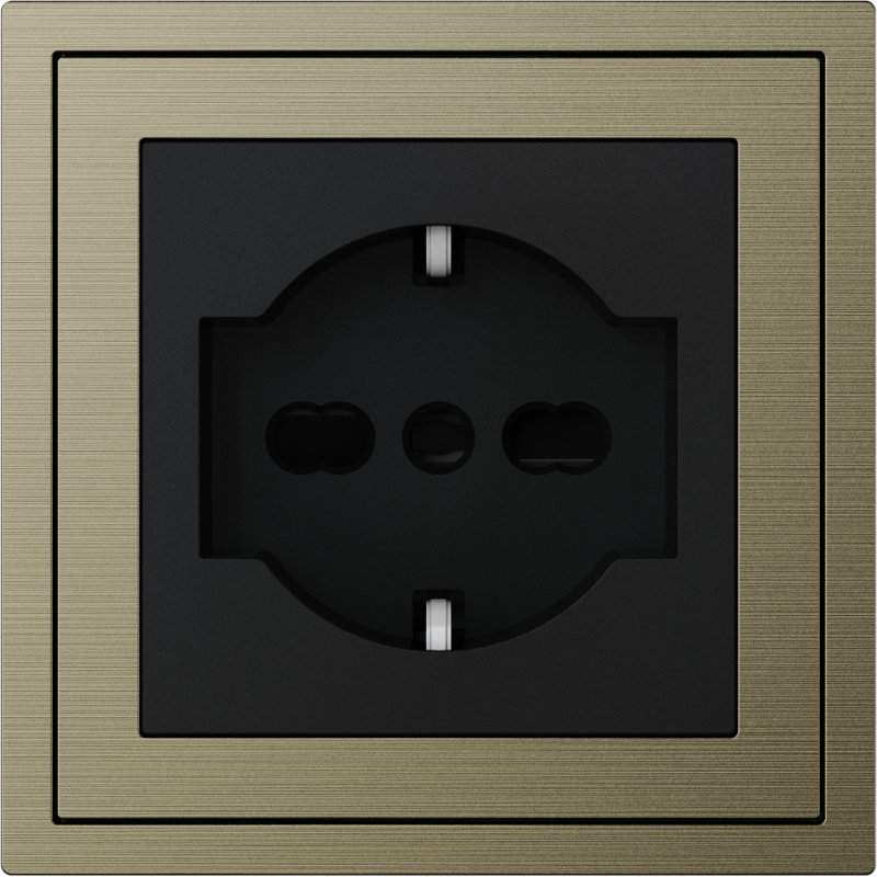 Xelent Series Italy Socket Brushed Aluminium - Antique Bronze