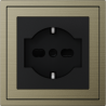 Xelent Series Italy Socket Brushed Aluminium - Antique Bronze