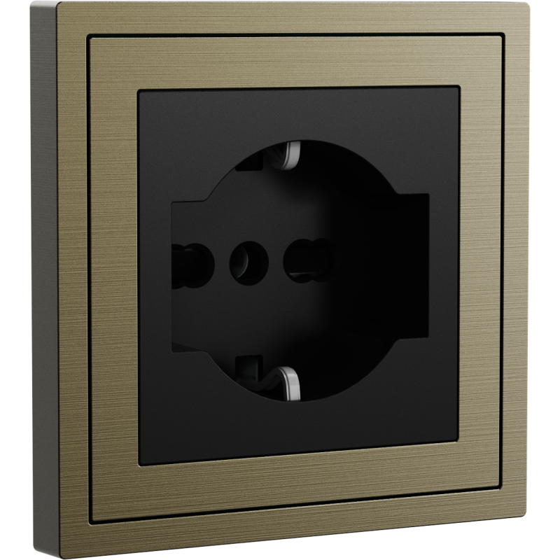 Xelent Series Italy Socket Brushed Aluminium - Antique Bronze