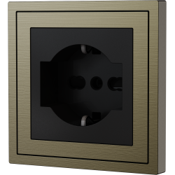 Xelent Series Italy Socket Brushed Aluminium - Antique Bronze
