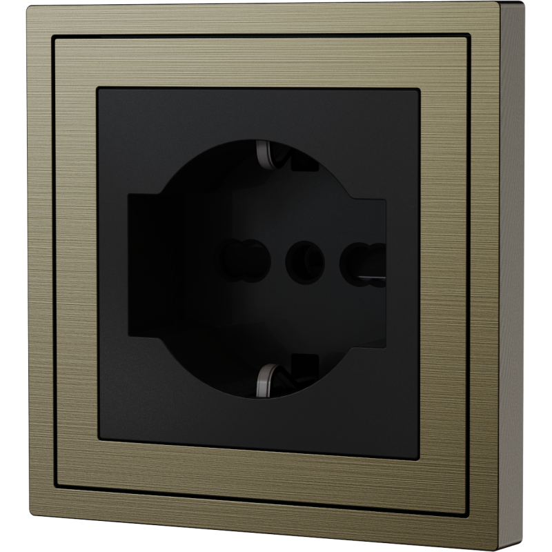 Xelent Series Italy Socket Brushed Aluminium - Antique Bronze