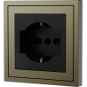 Xelent Series Italy Socket Brushed Aluminium - Antique Bronze