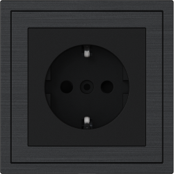 Xelent Series EU Socket Brushed Aluminium - Black
