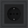 Xelent Series EU Socket Brushed Aluminium - Black