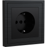 Xelent Series EU Socket Brushed Aluminium - Black