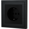 Xelent Series EU Socket Brushed Aluminium - Black