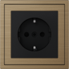 Xelent Series EU Socket Brushed Aluminium - Brass