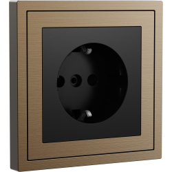 Xelent Series EU Socket Brushed Aluminium - Brass