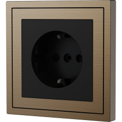 Xelent Series EU Socket Brushed Aluminium - Brass