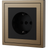 Xelent Series EU Socket Brushed Aluminium - Brass
