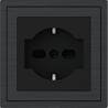 Xelent Series Italy Socket Brushed Aluminium - Black